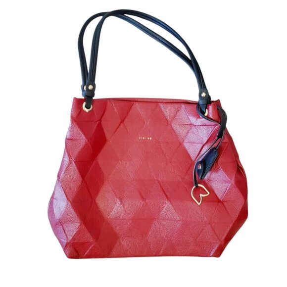 Darling Handbags - NWOT Darling Vancouver Geometric Oxblood Red Structure Hobo Tote Shoulder Bag